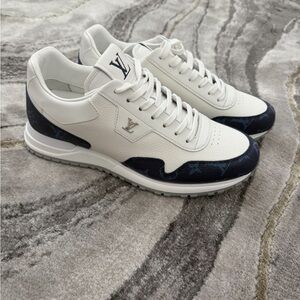 Louis Vuitton White and Navy Sneakers